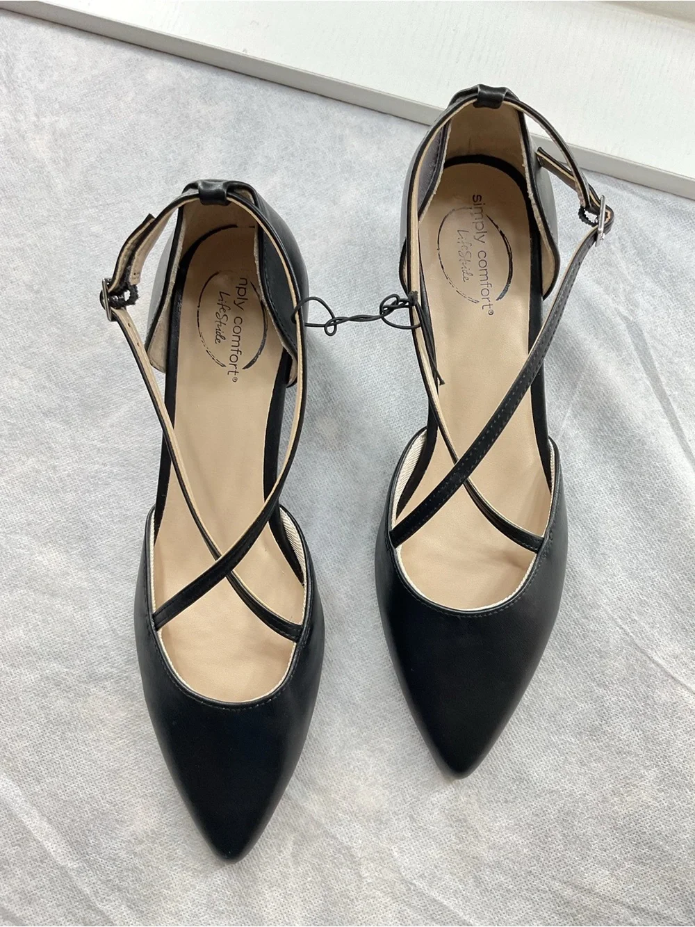 Life Stride Black Ankle Strap Heels + Moda Int’l Olive Green Sweater Dress Fall